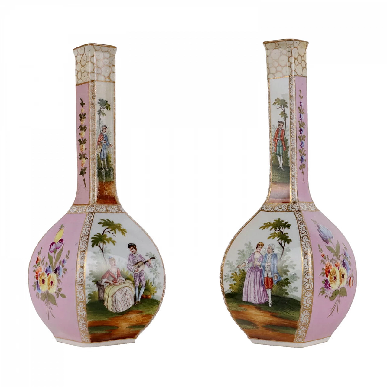 Pair of Dresden porcelain vases, 19th century 1
