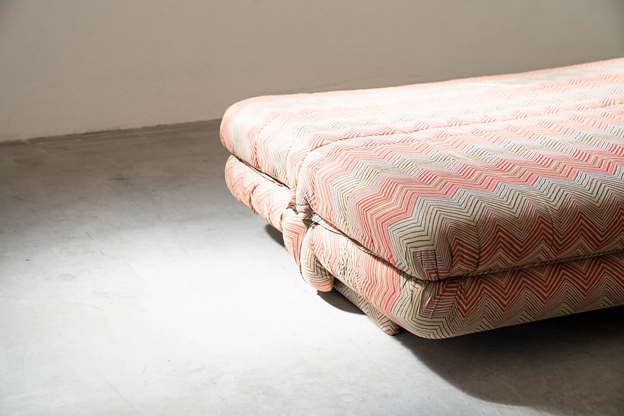 Frau wood, iron and fabric sofa bed, 1970s 1