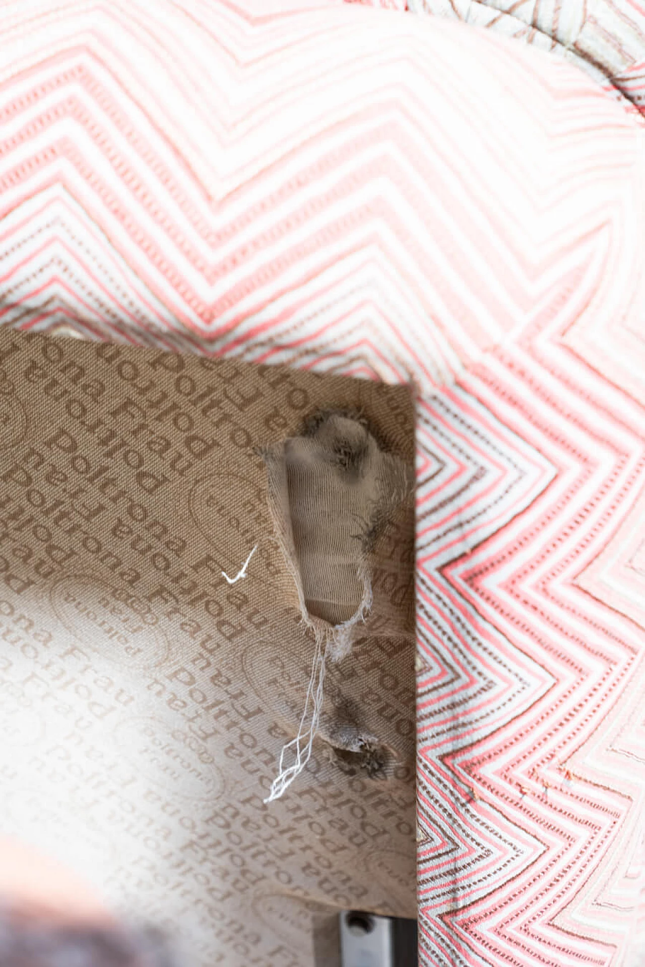 Divano letto in legno, ferro e tessuto Frau, anni '70 5