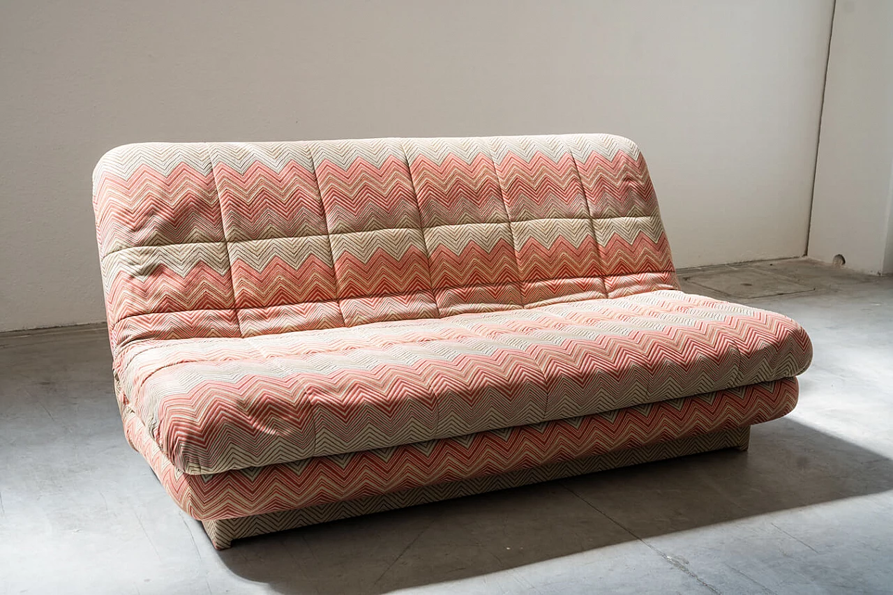 Divano letto in legno, ferro e tessuto Frau, anni '70 6