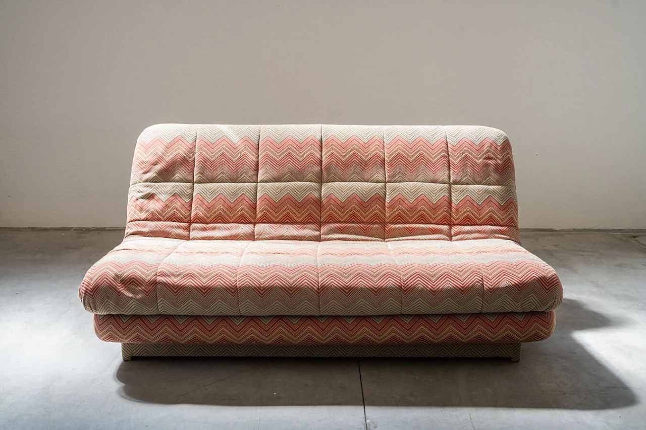 Frau wood, iron and fabric sofa bed, 1970s 14