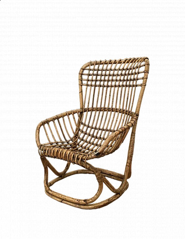 BP4 rattan armchair by Tito Agnoli for Bonacina, 1950s