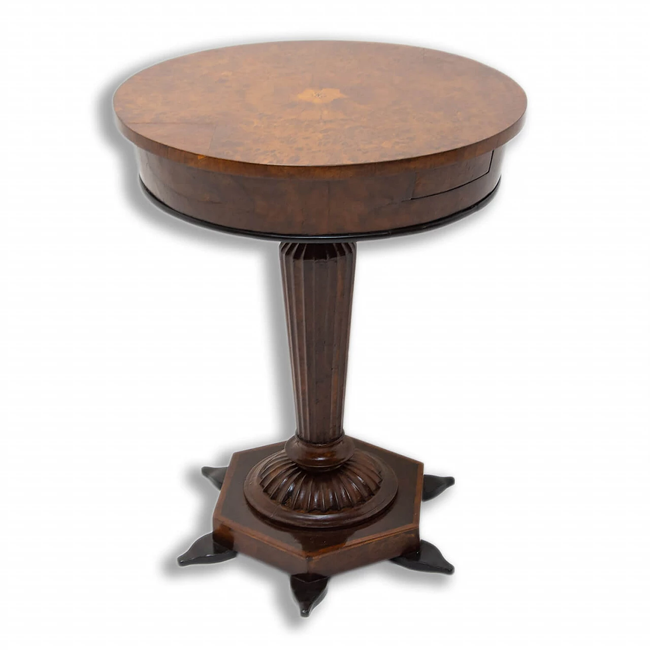 Neo-Baroque game table in walnut, oak and maple, late 19th century 1