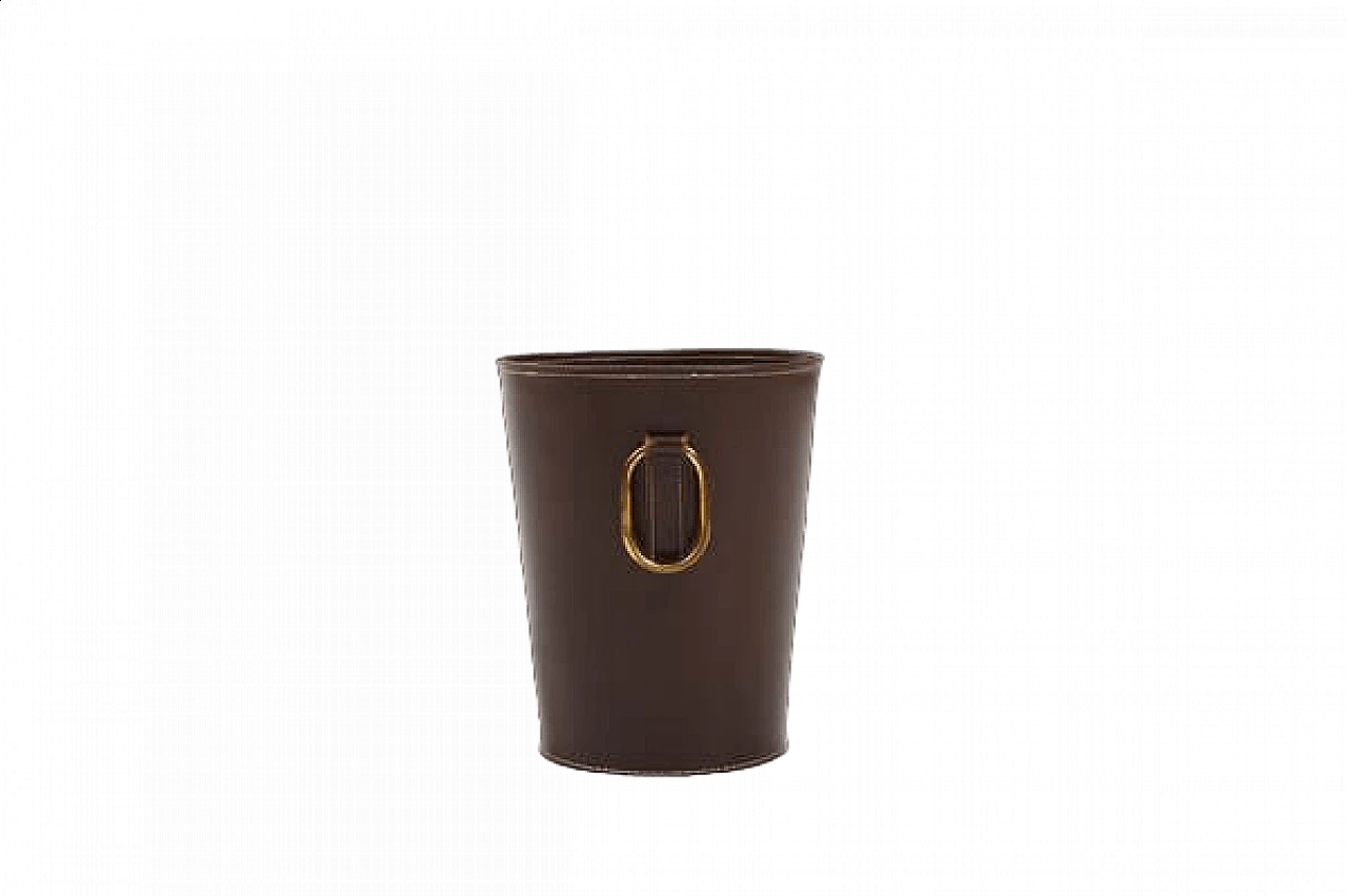 Leather basket by Carl Auböck for Illums Bolighus, 1950s 7