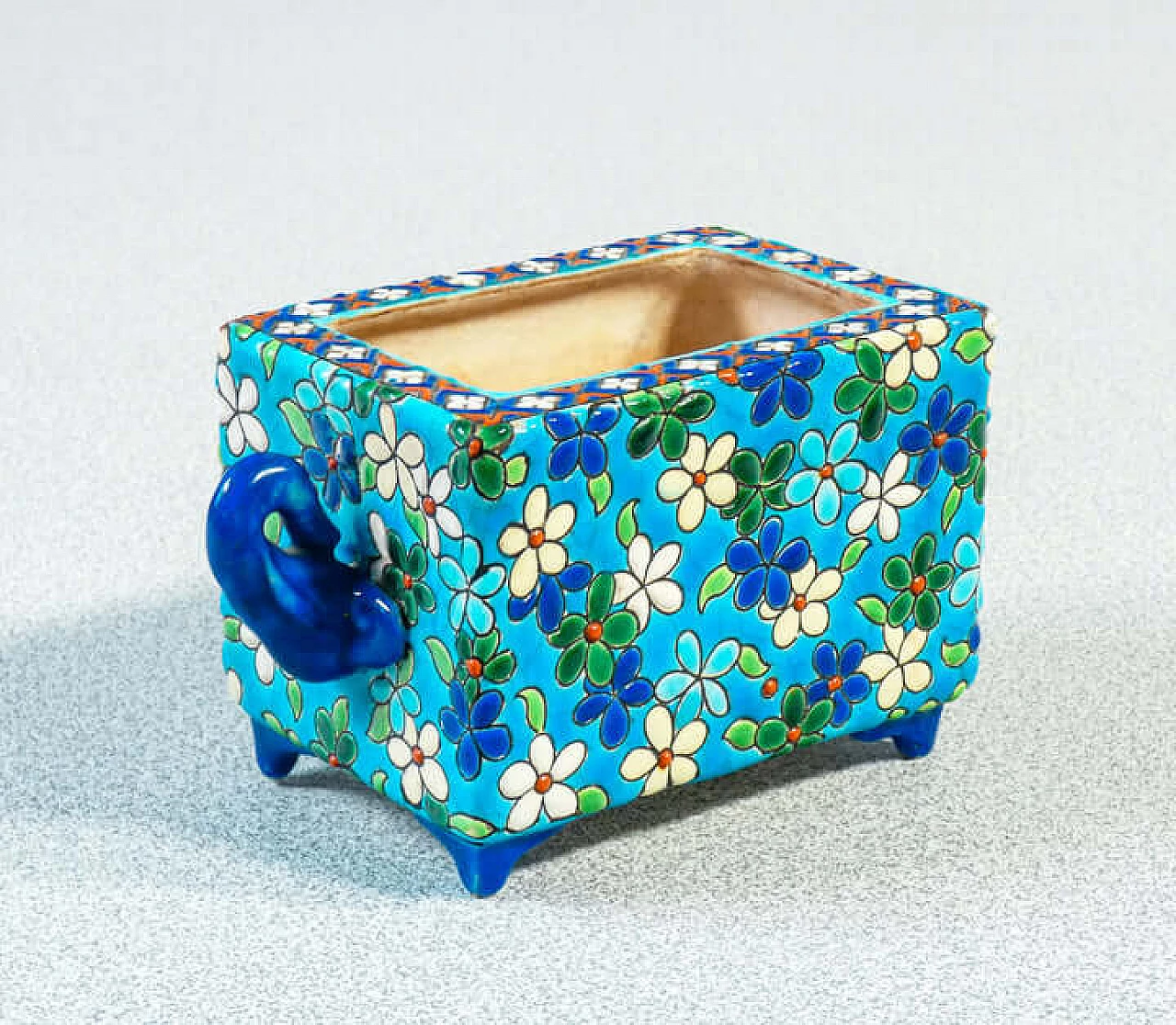 Ceramic and enamel box and vase by Emaux de Longwy, late 19th century 2