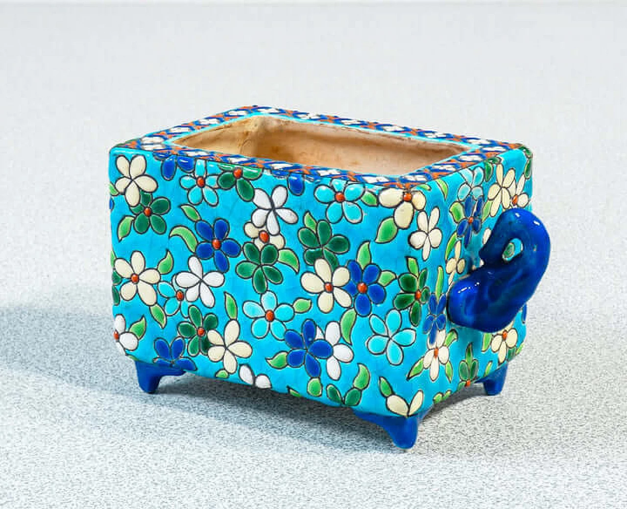 Ceramic and enamel box and vase by Emaux de Longwy, late 19th century 6