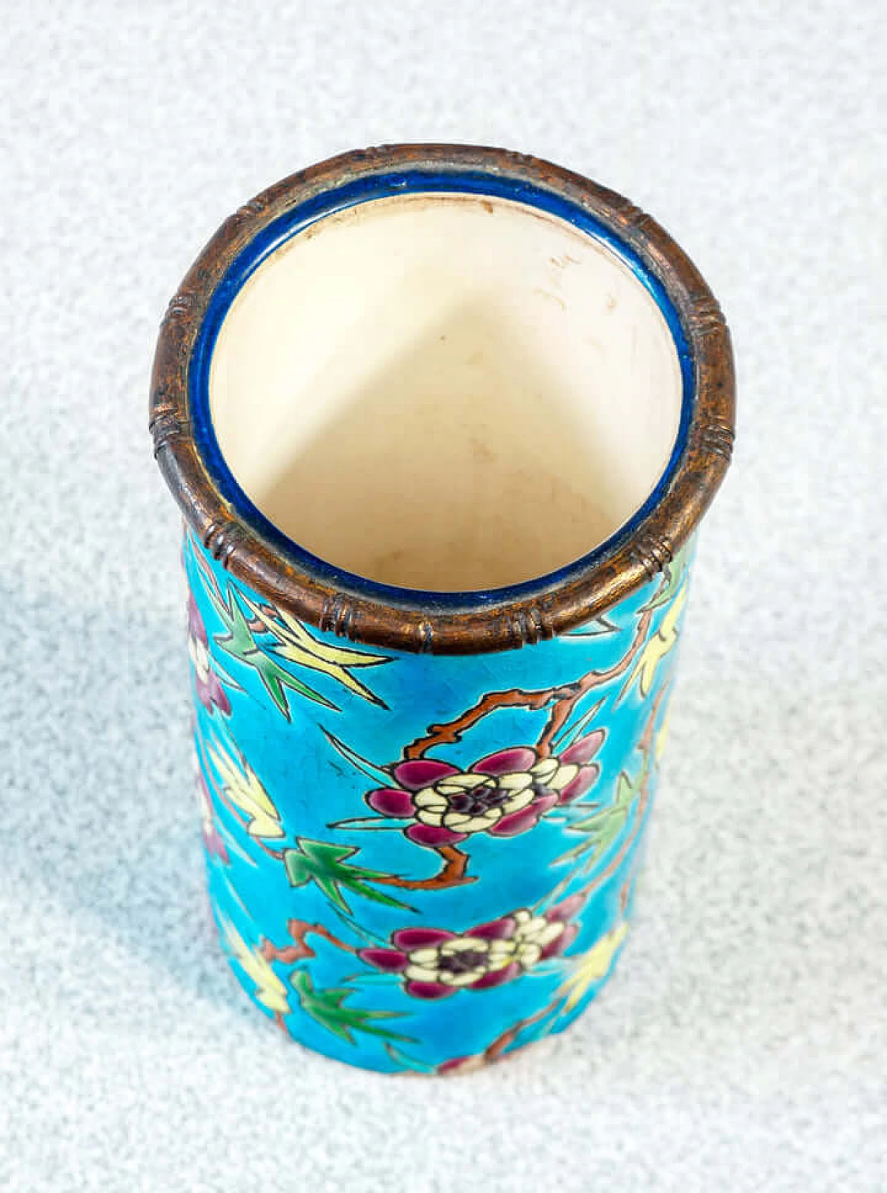 Ceramic and enamel box and vase by Emaux de Longwy, late 19th century 12