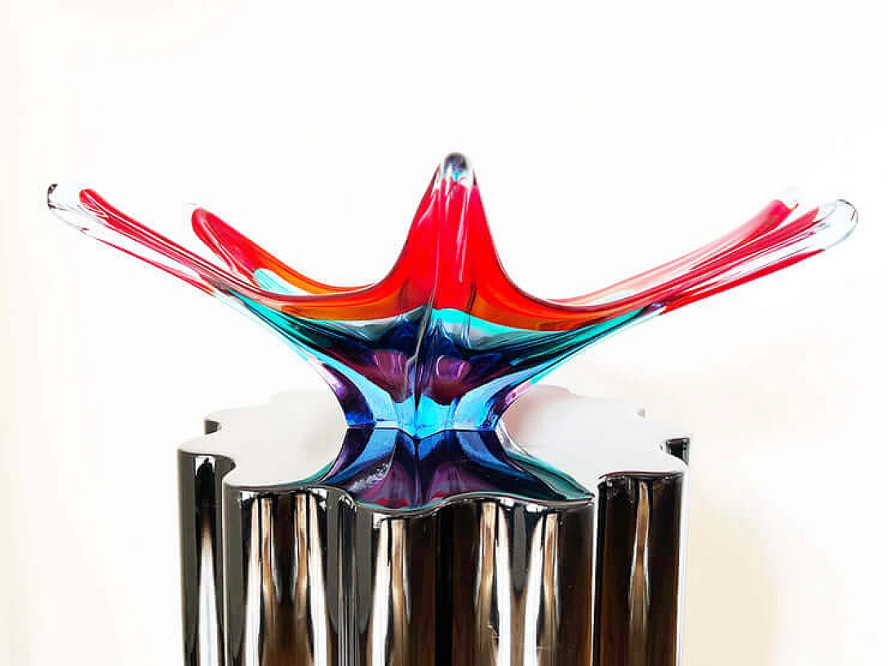 Centrotavola a punte in vetro di Murano multicolore, anni '60 1