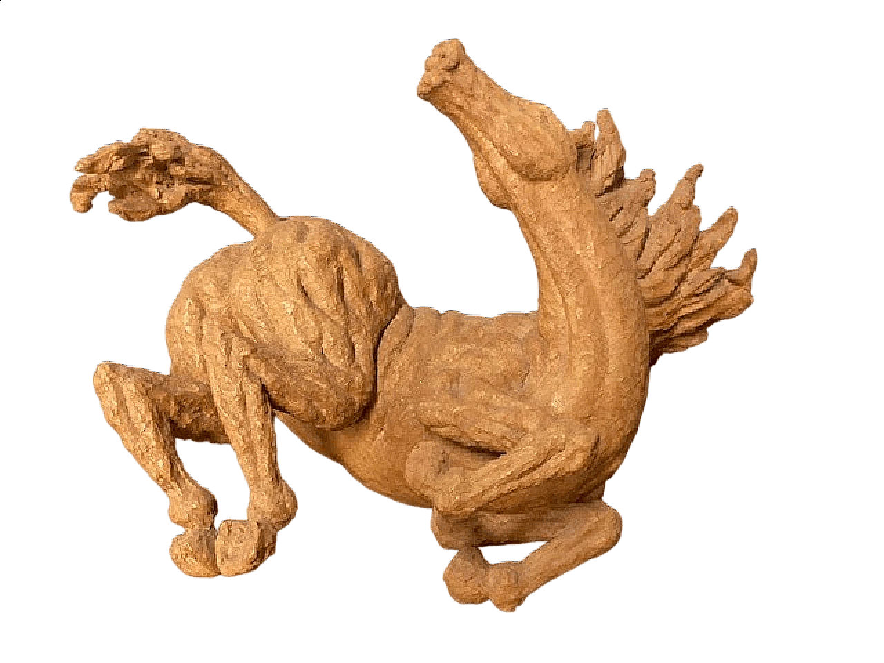 Scultura raffigurante cavallo in terracotta di Alberto Ricci, anni '70 11