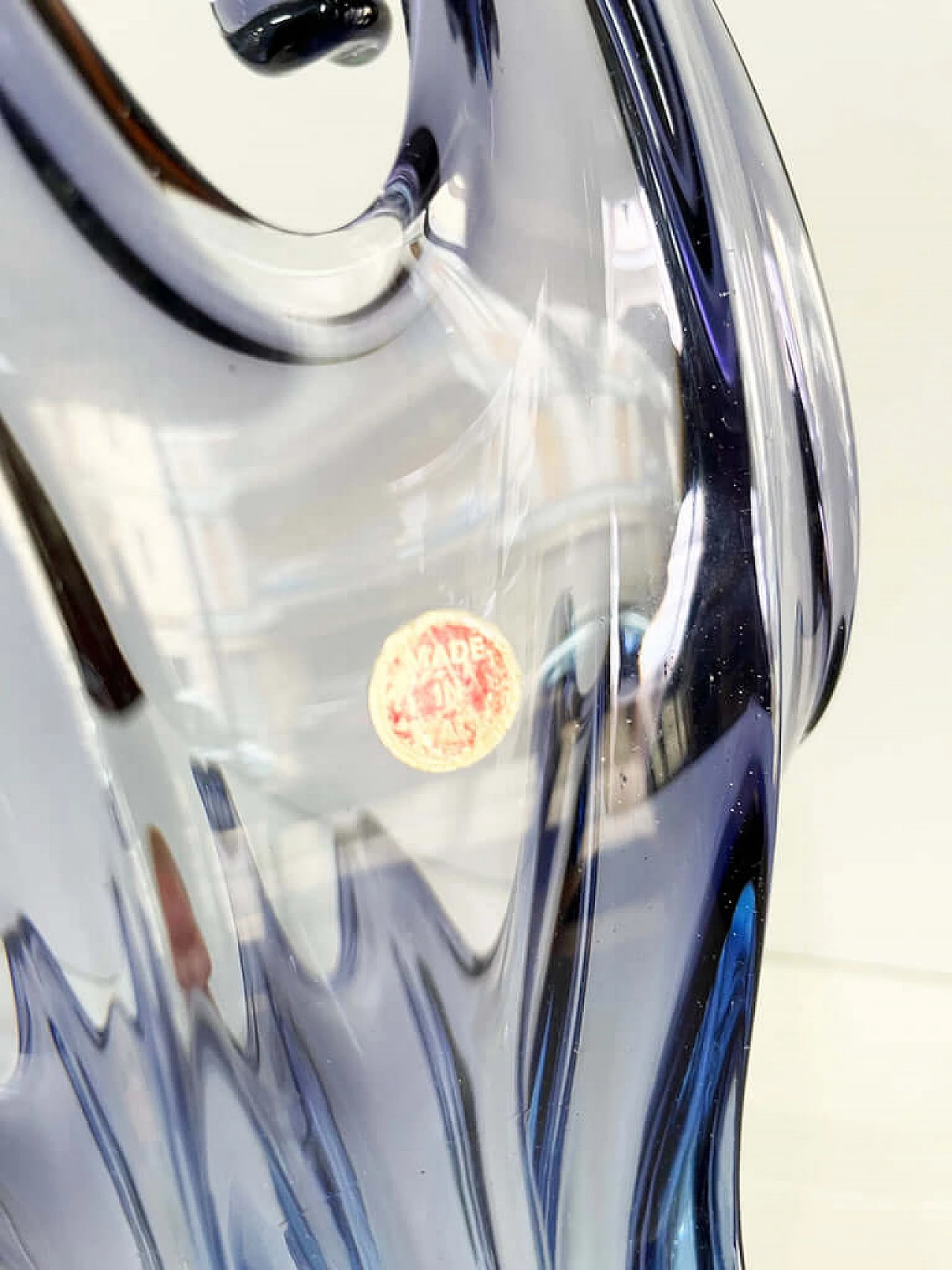 Blue Murano glass vase, 1960s 3