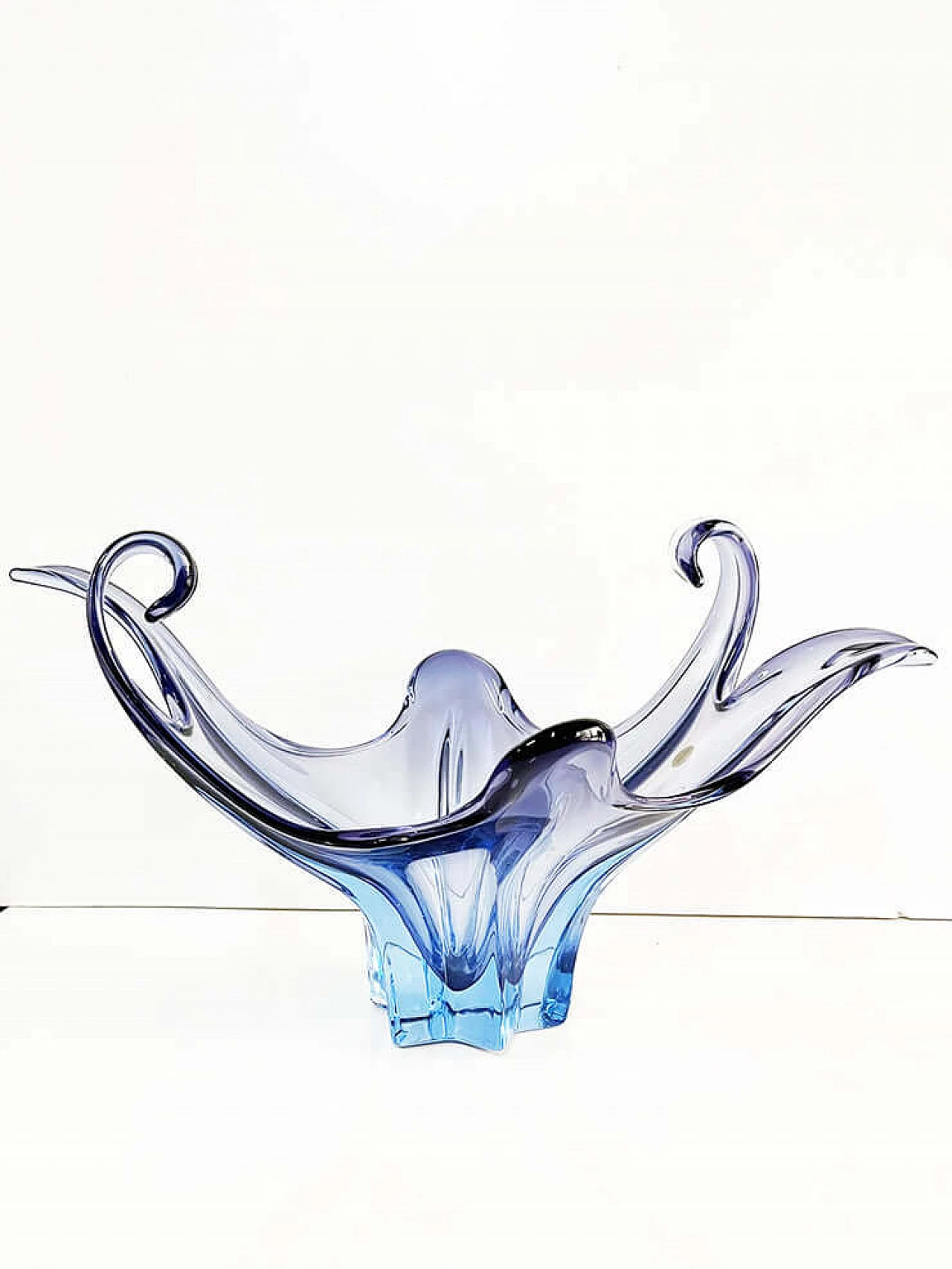 Vaso in vetro di Murano blu, anni '60 4
