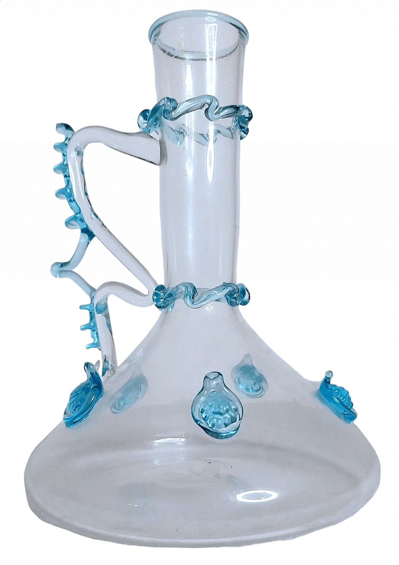 Murano glass vase with decorative flowers by Salviati, 1920s 14