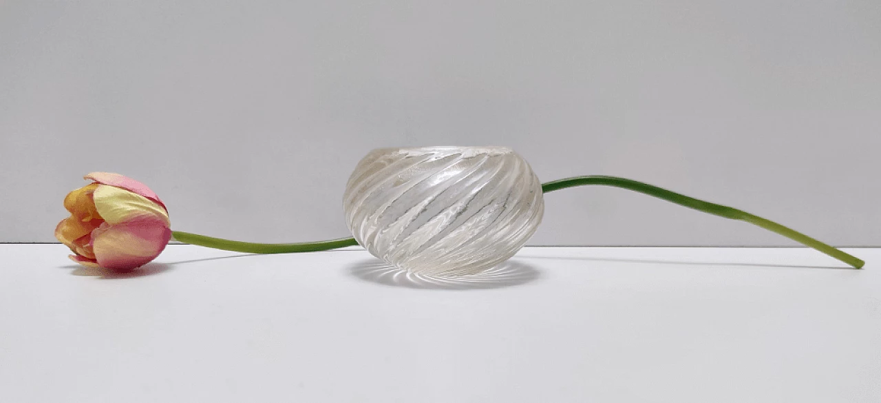 Murano glass bowl with gold leaf by Archimede Seguso, 1950s 2