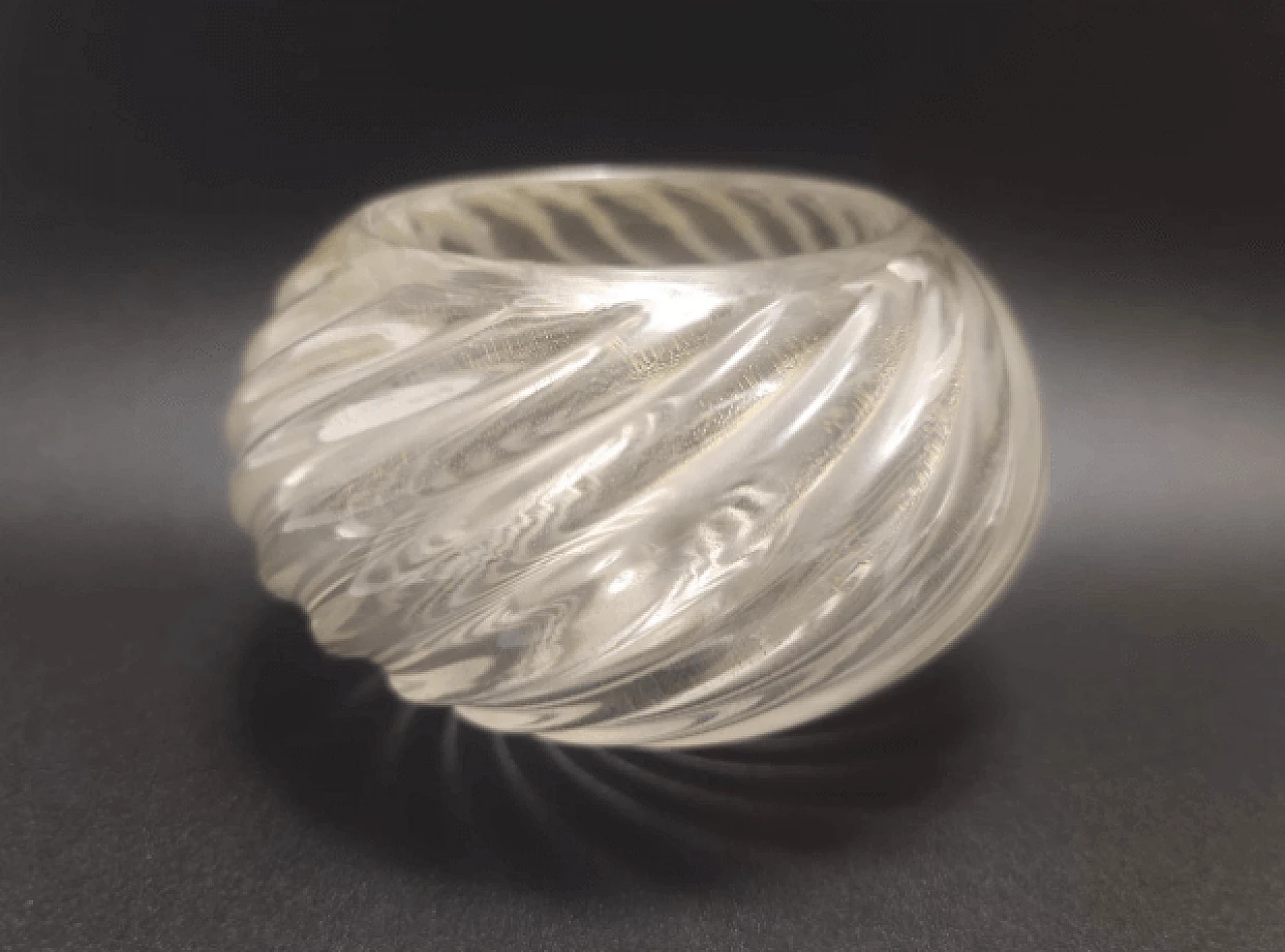 Murano glass bowl with gold leaf by Archimede Seguso, 1950s 3