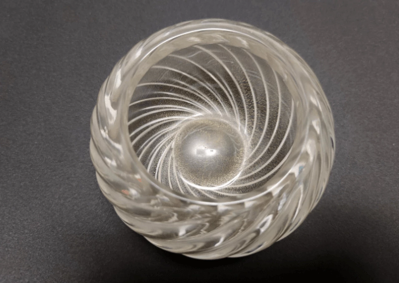 Murano glass bowl with gold leaf by Archimede Seguso, 1950s 5