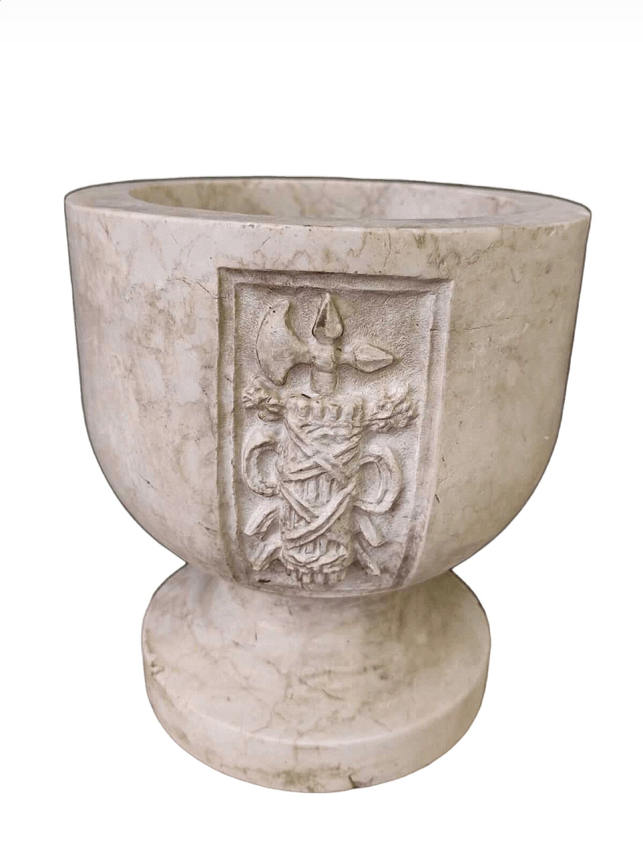 Mortaio in marmo botticino, anni '30 9