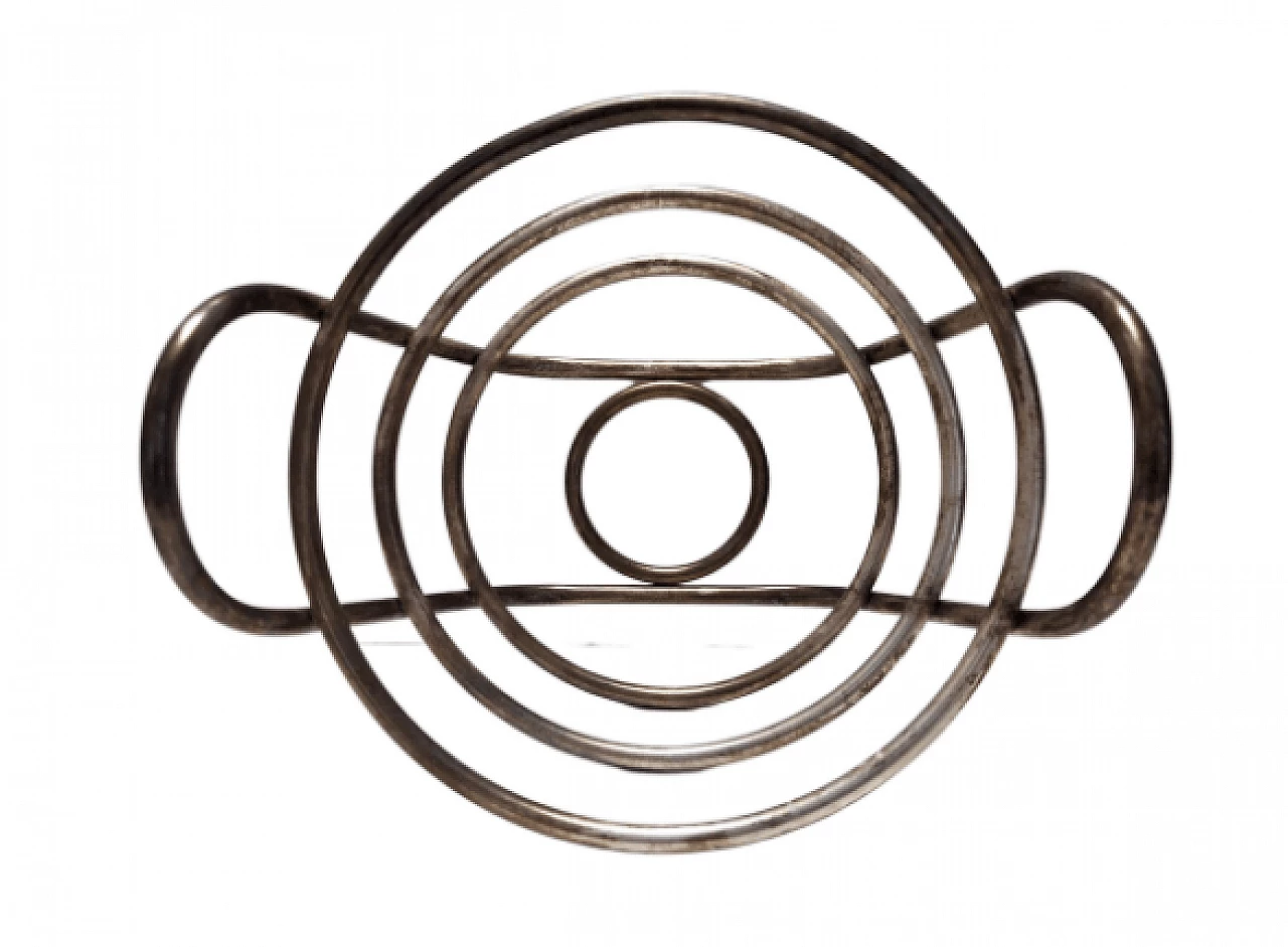 Cestino portafrutta in metallo placcato Sheffield di Lino Sabattini, anni '70 1