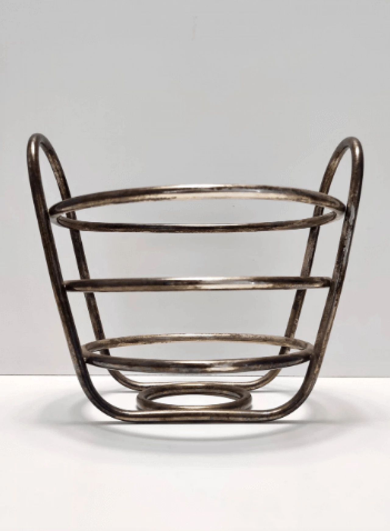 Cestino portafrutta in metallo placcato Sheffield di Lino Sabattini, anni '70 6