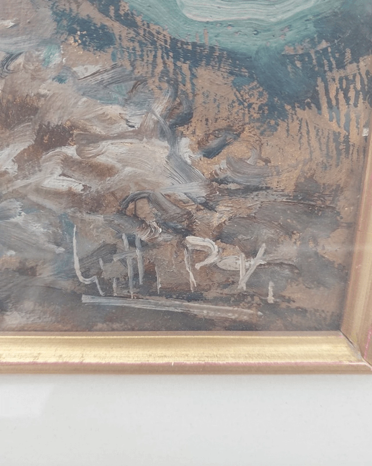 Pietro Virgilio Lietti, glimpse of courtyard, oil painting on canvas 2