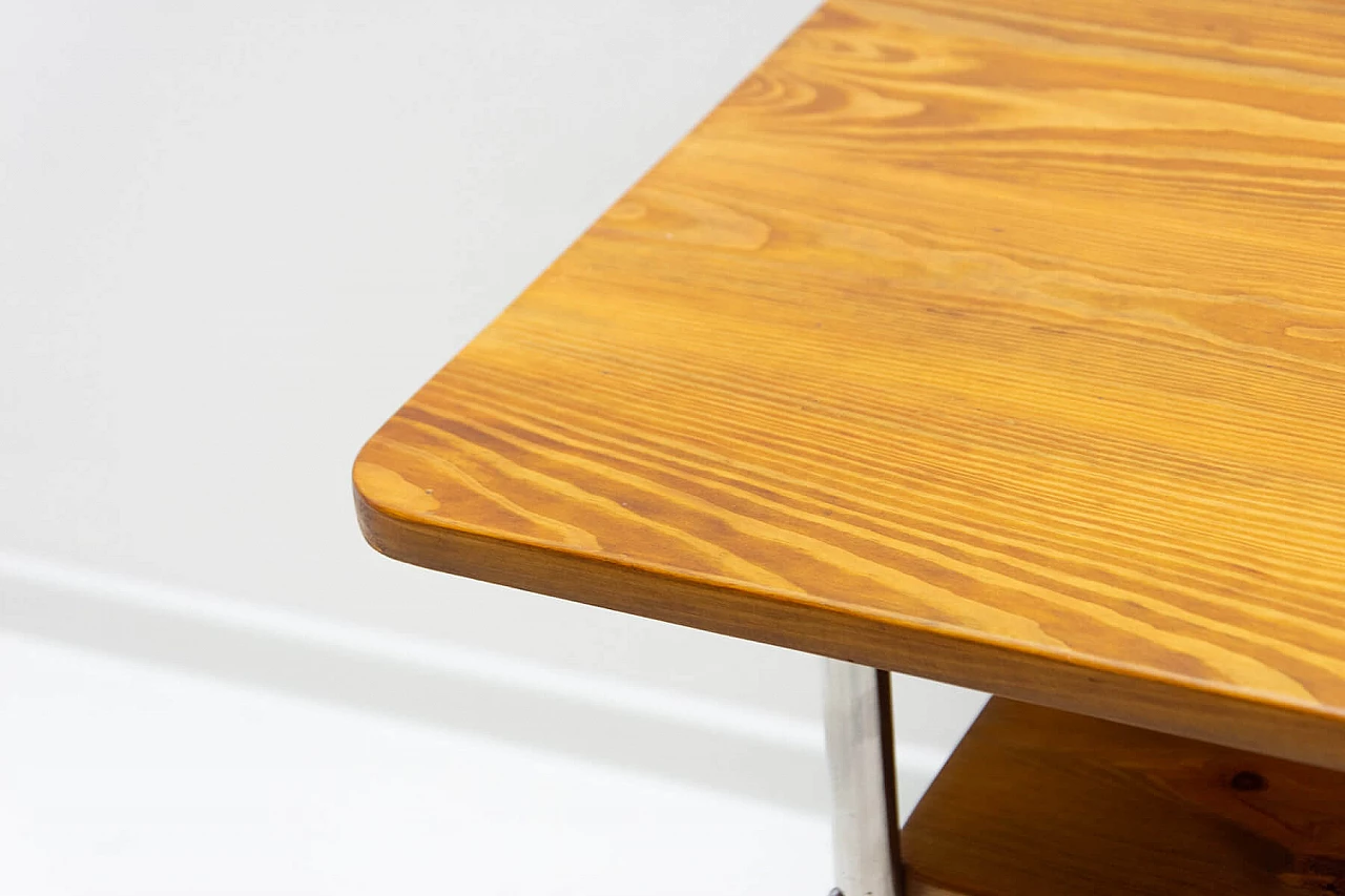 Tavolino Bauhaus in acciaio cromato e compensato di faggio, anni '30 5