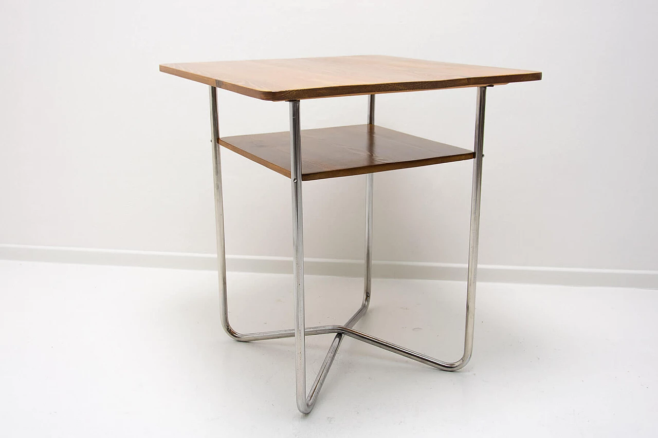 Bauhaus small table in chrome-plated steel and beech plywood, 1930s 12