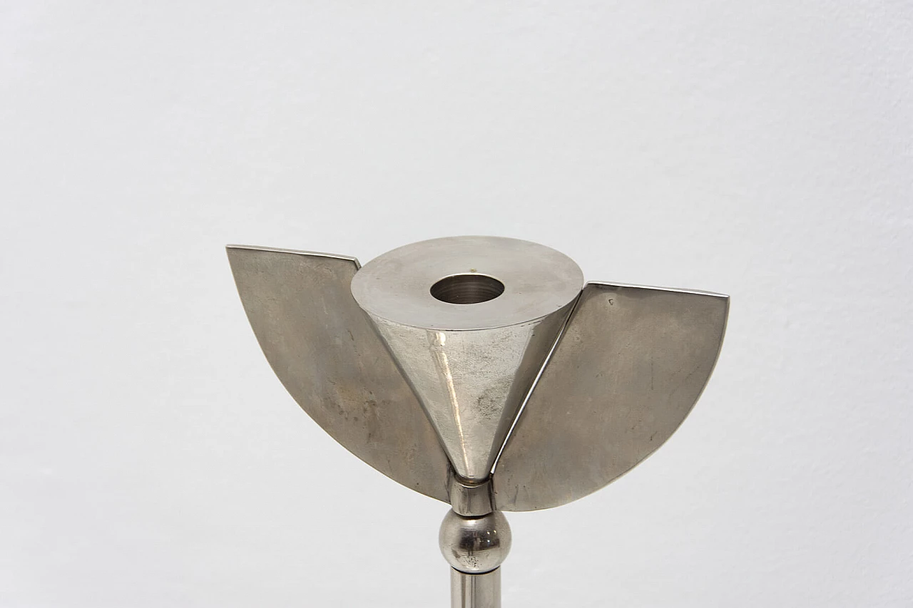 Coppia di candelieri cromati Art Deco, anni '30 10