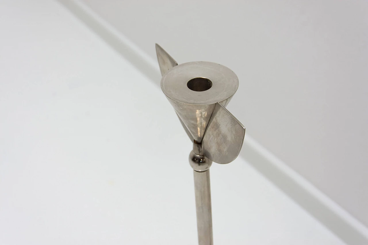 Coppia di candelieri cromati Art Deco, anni '30 13