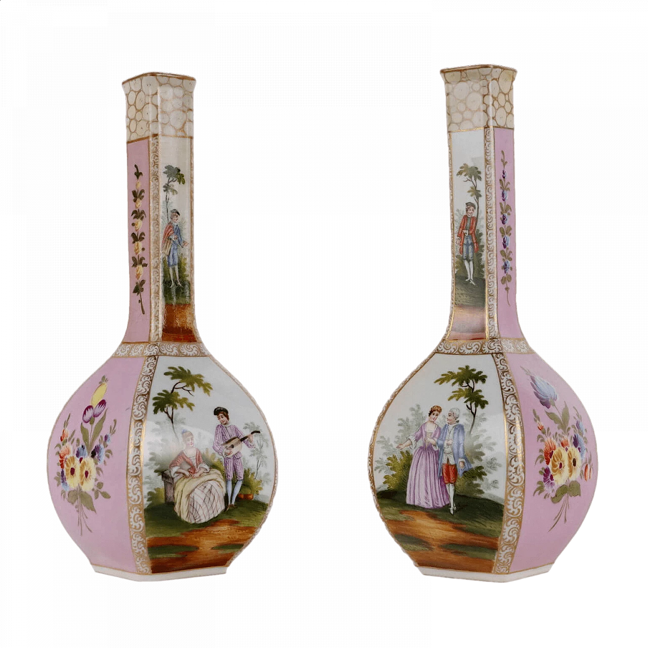 Pair of Dresden porcelain vases, 19th century 21
