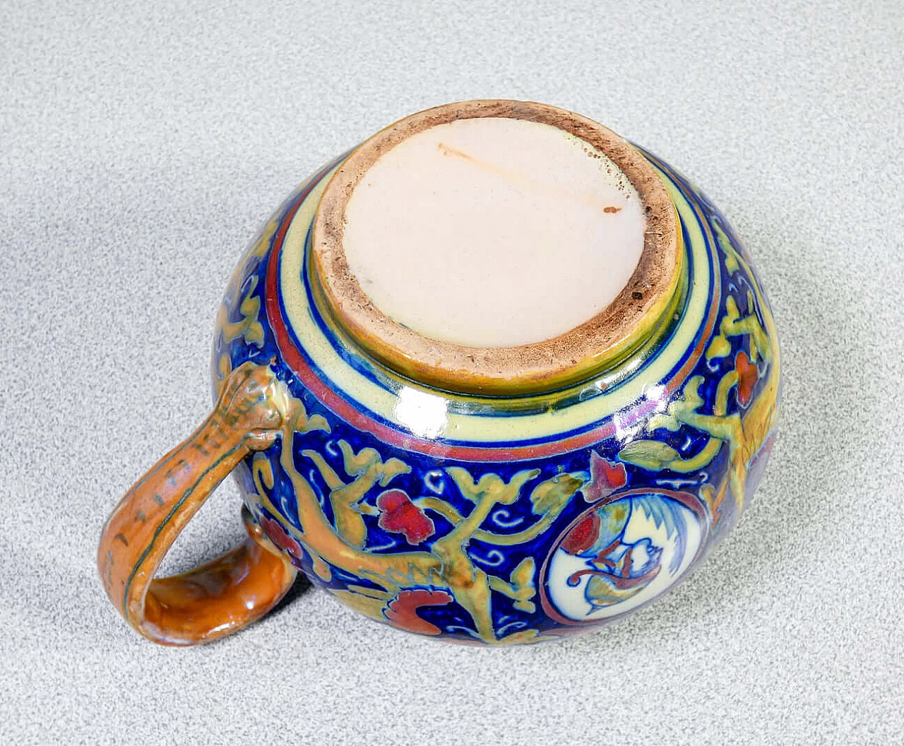 Ceramic teapot and sugar bowl by Mastro Giorgio Gualdo Tadino, early 20th century 8