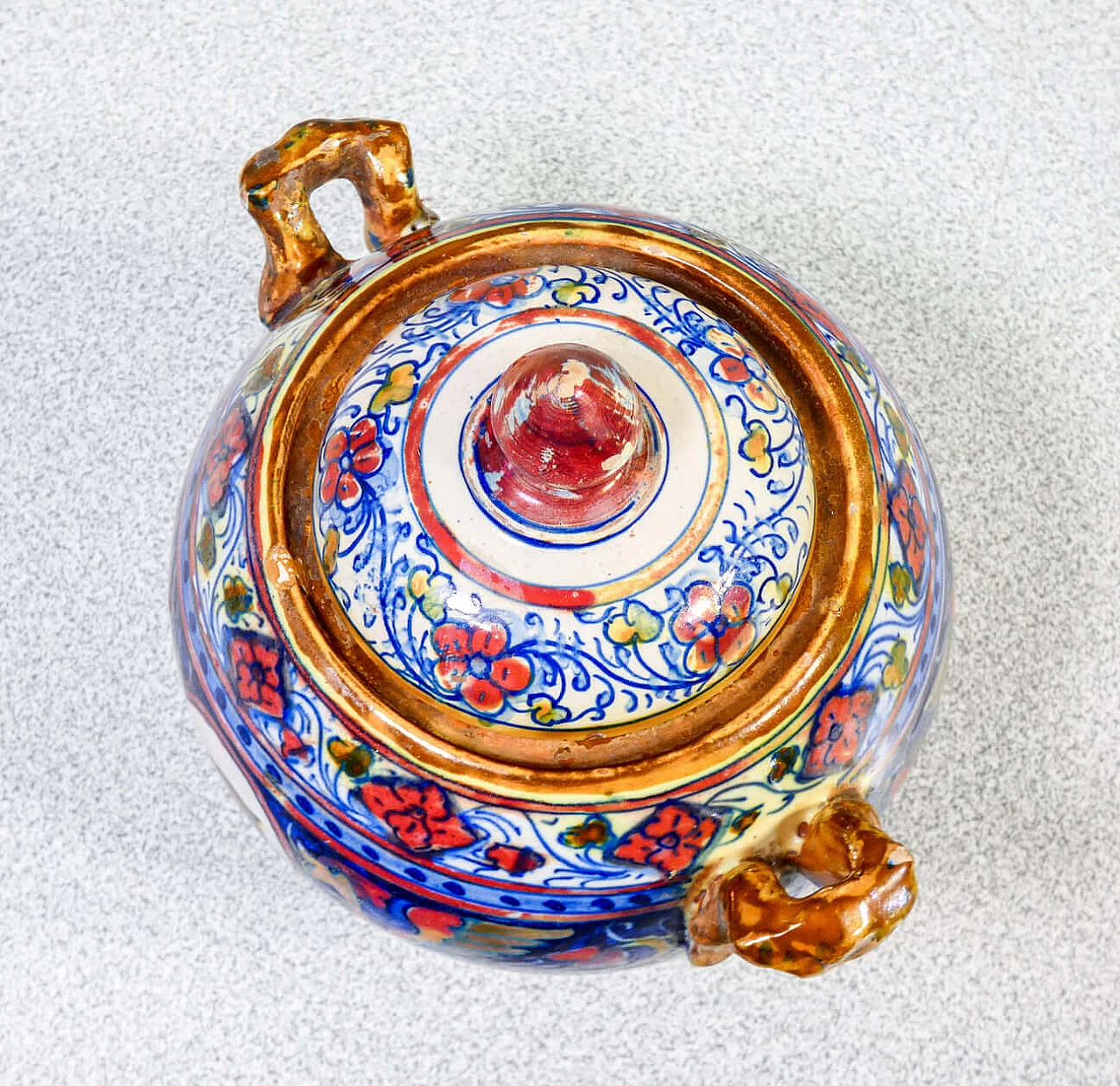 Ceramic teapot and sugar bowl by Mastro Giorgio Gualdo Tadino, early 20th century 13