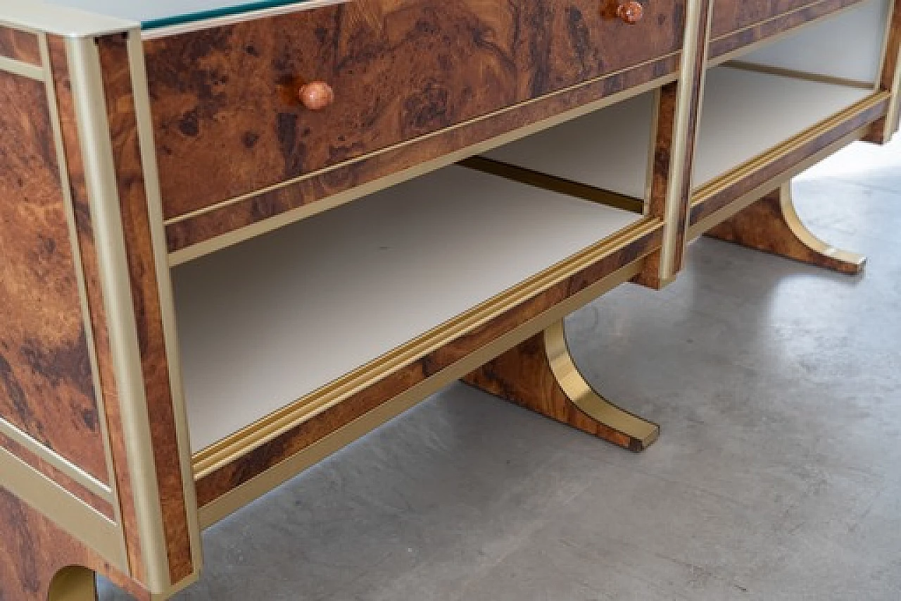 Briar-root, glass and gilded aluminum display counter, 1970s 3