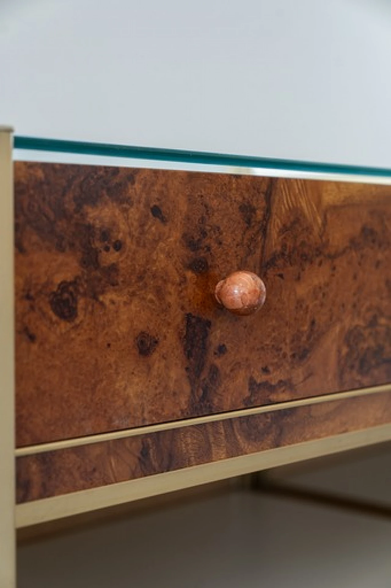 Briar-root, glass and gilded aluminum display counter, 1970s 4