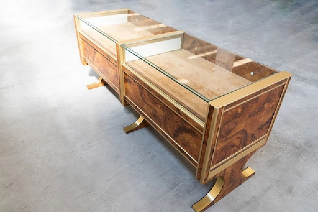 Briar-root, glass and gilded aluminum display counter, 1970s 7