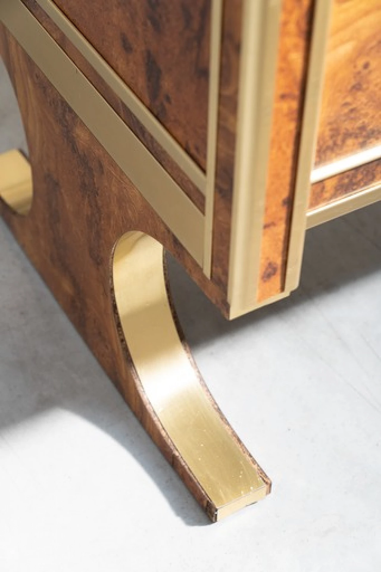 Briar-root, glass and gilded aluminum display counter, 1970s 8