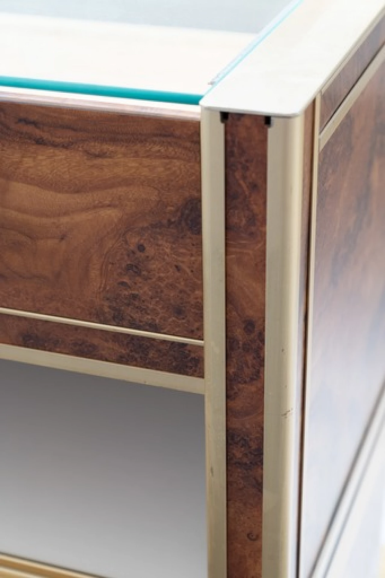 Briar-root, glass and gilded aluminum display counter, 1970s 11