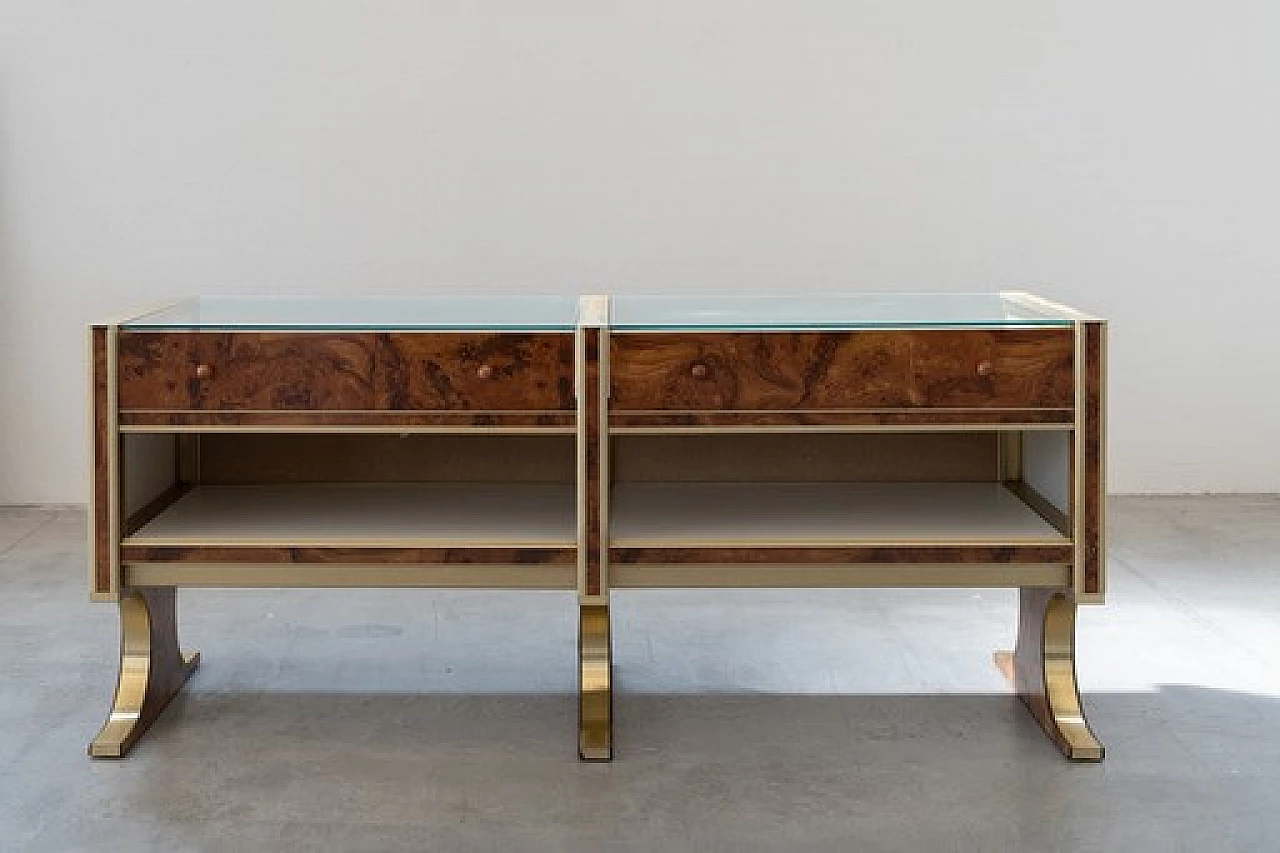 Briar-root, glass and gilded aluminum display counter, 1970s 12