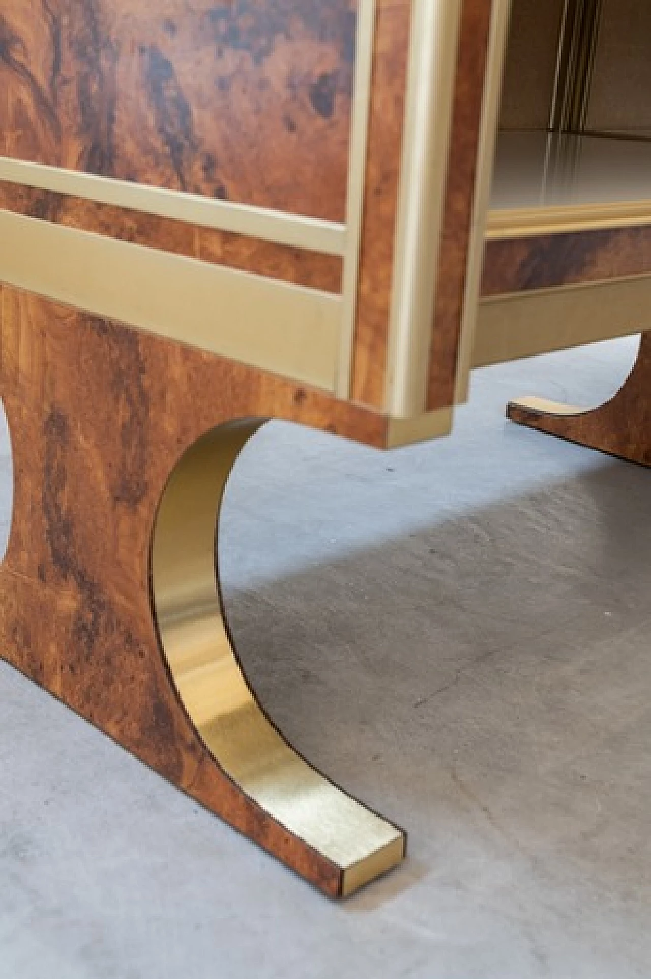 Briar-root, glass and gilded aluminum display counter, 1970s 15