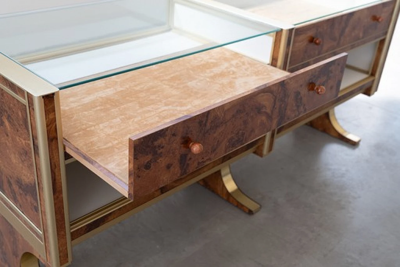 Briar-root, glass and gilded aluminum display counter, 1970s 17