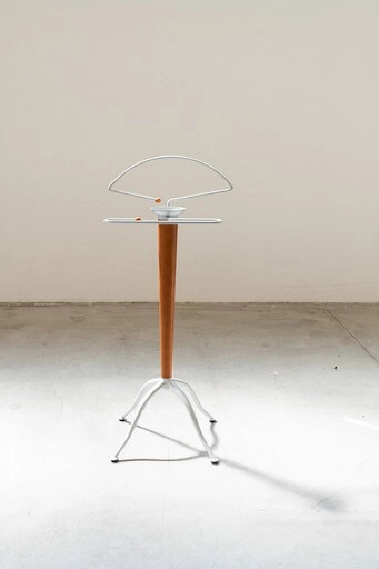 Cherry wood and white iron coat rack by Calligaris, 1990s 1