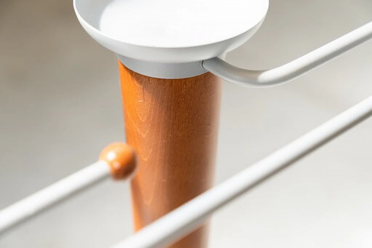 Cherry wood and white iron coat rack by Calligaris, 1990s 6