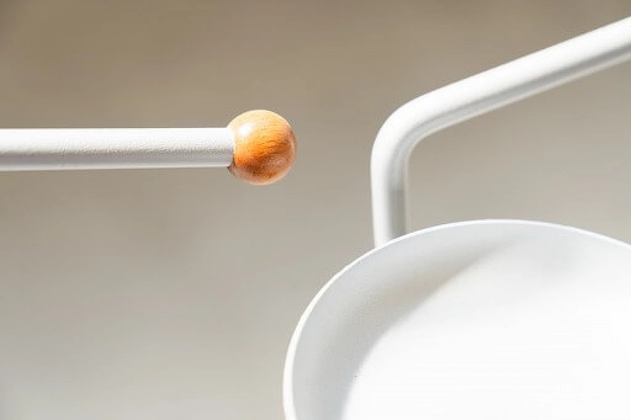 Cherry wood and white iron coat rack by Calligaris, 1990s 7