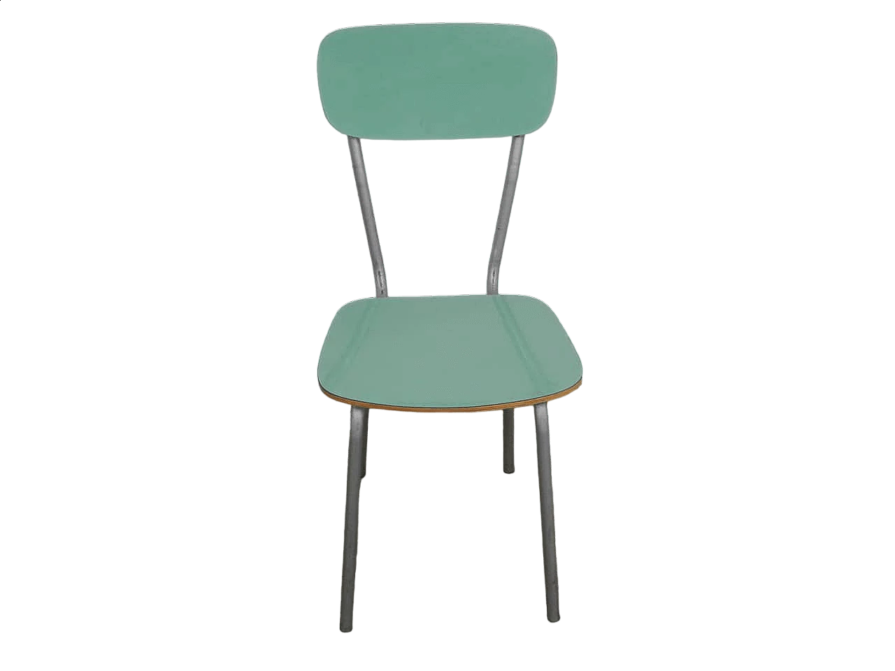 Green formica and gray metal chair, 1960s 8