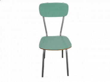 Green formica and gray metal chair, 1960s