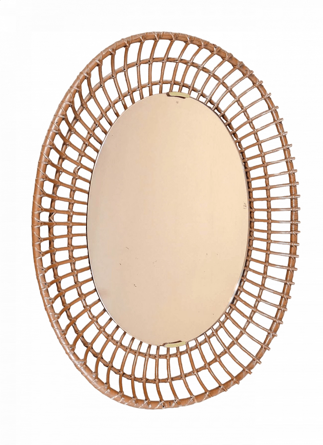 Specchio da parete in bambù di Santambrogio & De Berti, anni '60 7