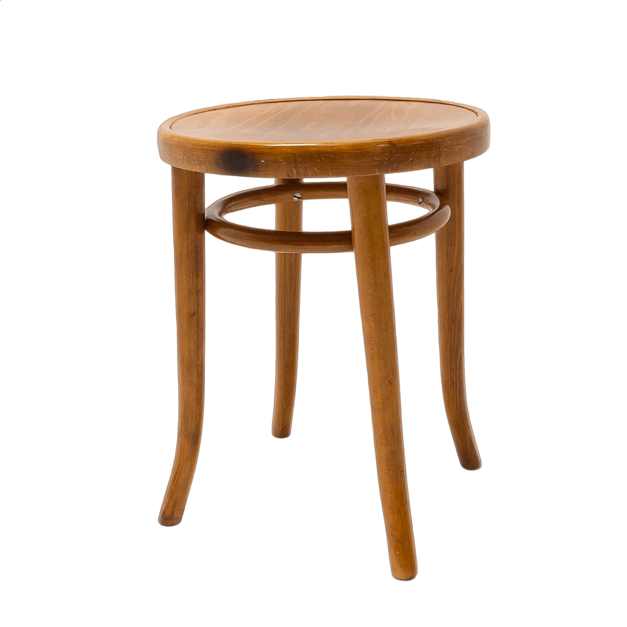 Bent beech and plywood stool by Thonet, 1920s 16