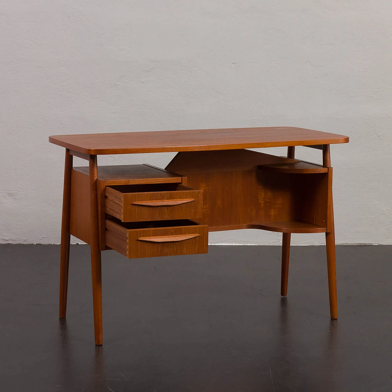 Danish teak desk by Gunnar Nielsen for Tibergaard, 1960s 2