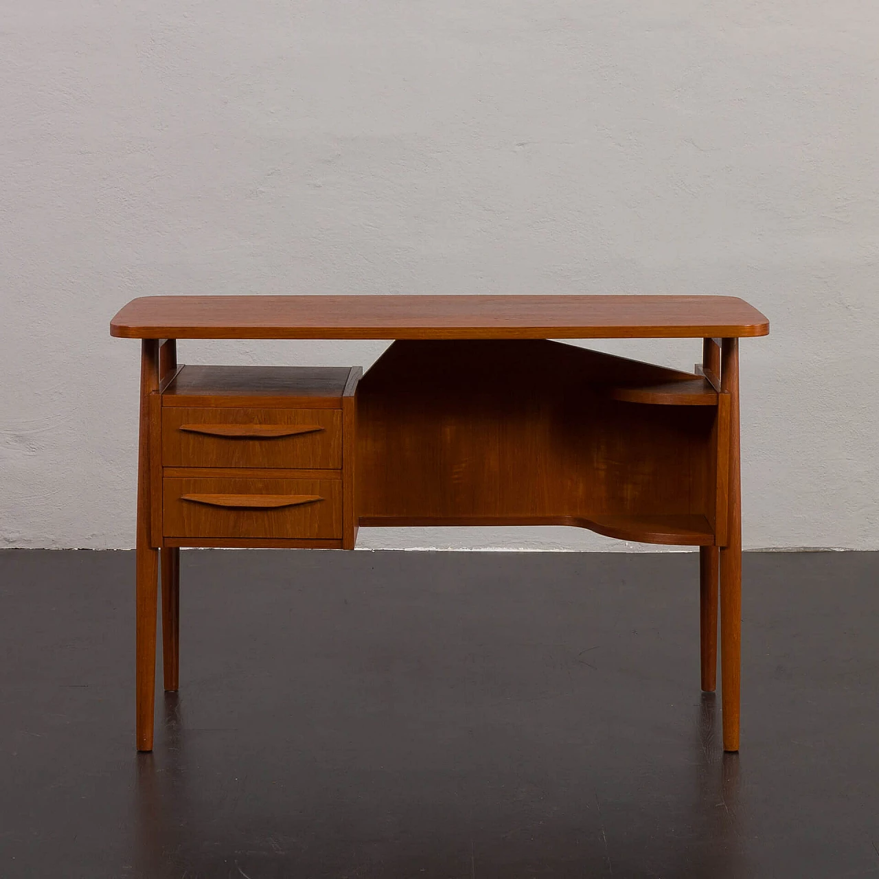 Danish teak desk by Gunnar Nielsen for Tibergaard, 1960s 3