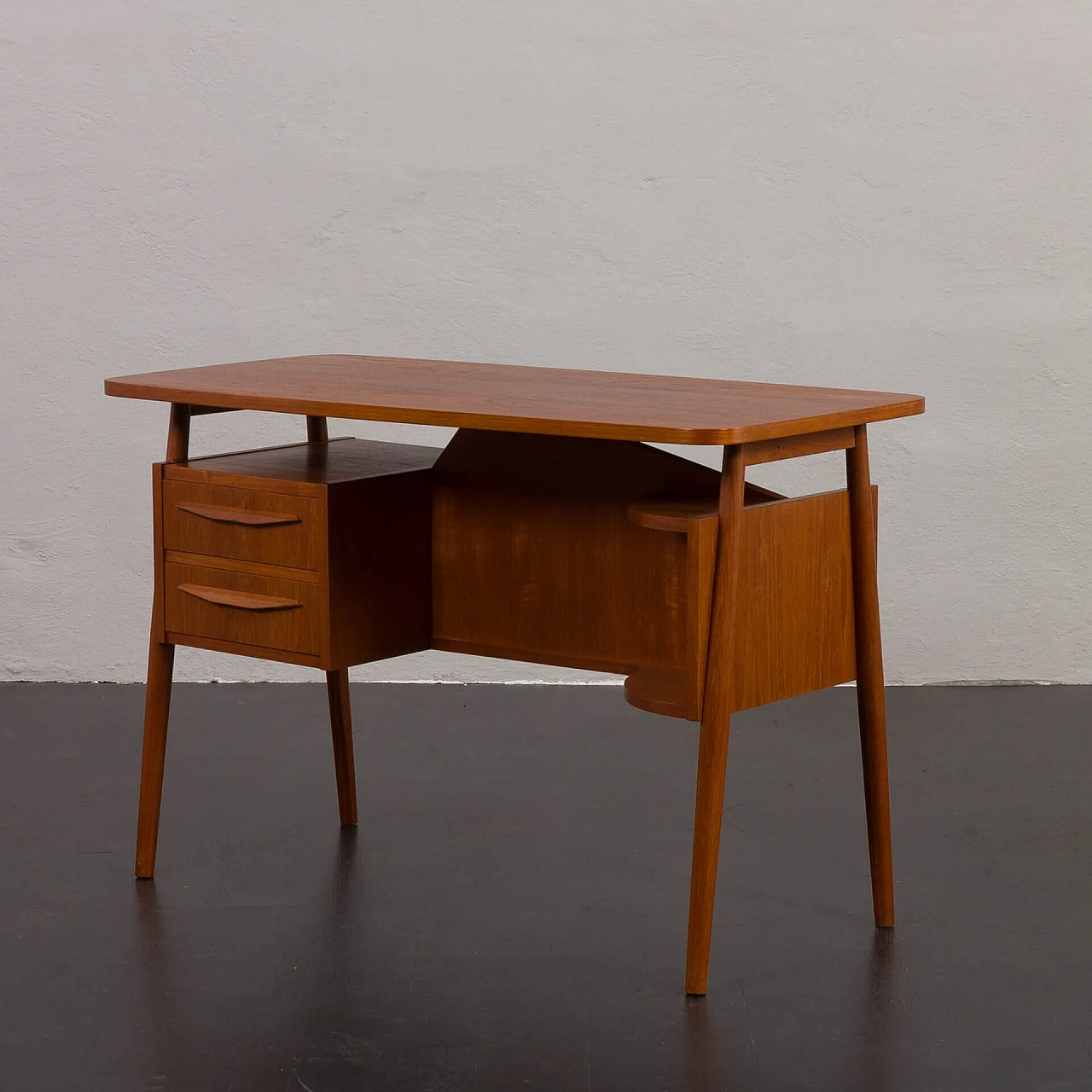 Danish teak desk by Gunnar Nielsen for Tibergaard, 1960s 4