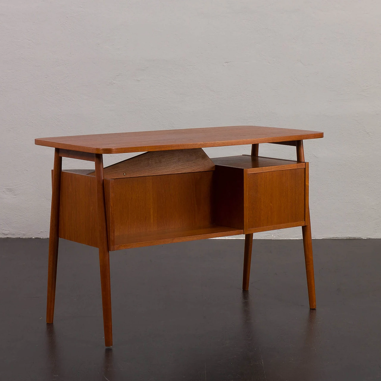 Danish teak desk by Gunnar Nielsen for Tibergaard, 1960s 6