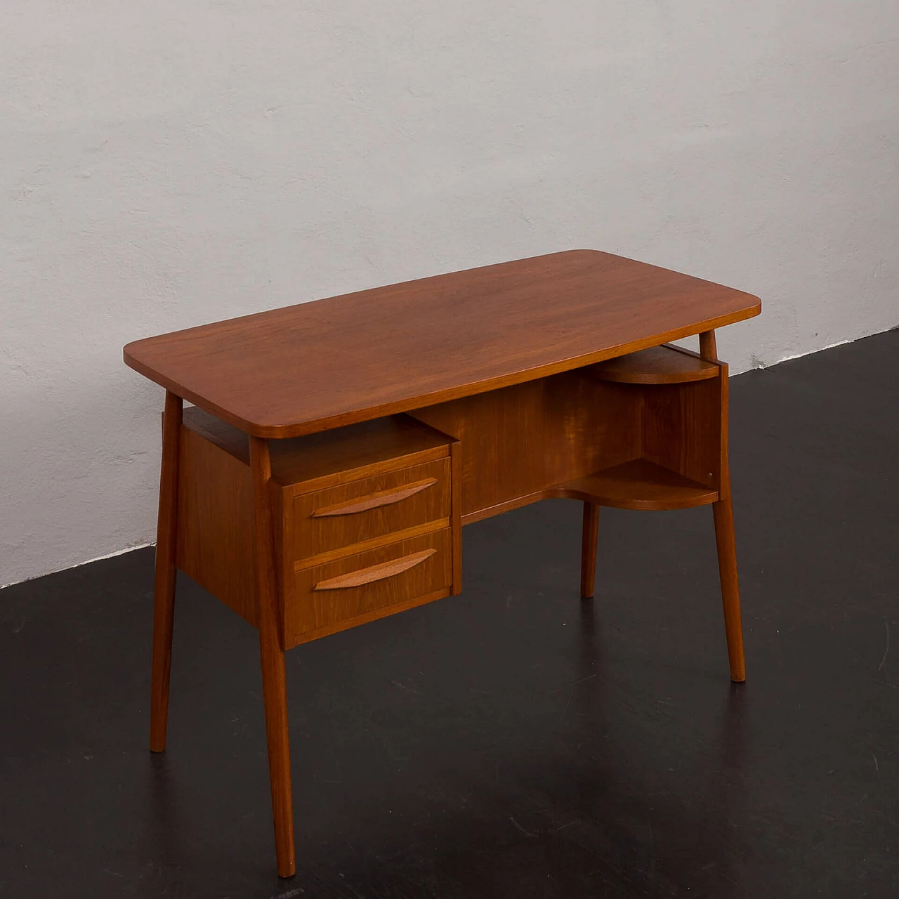 Danish teak desk by Gunnar Nielsen for Tibergaard, 1960s 10
